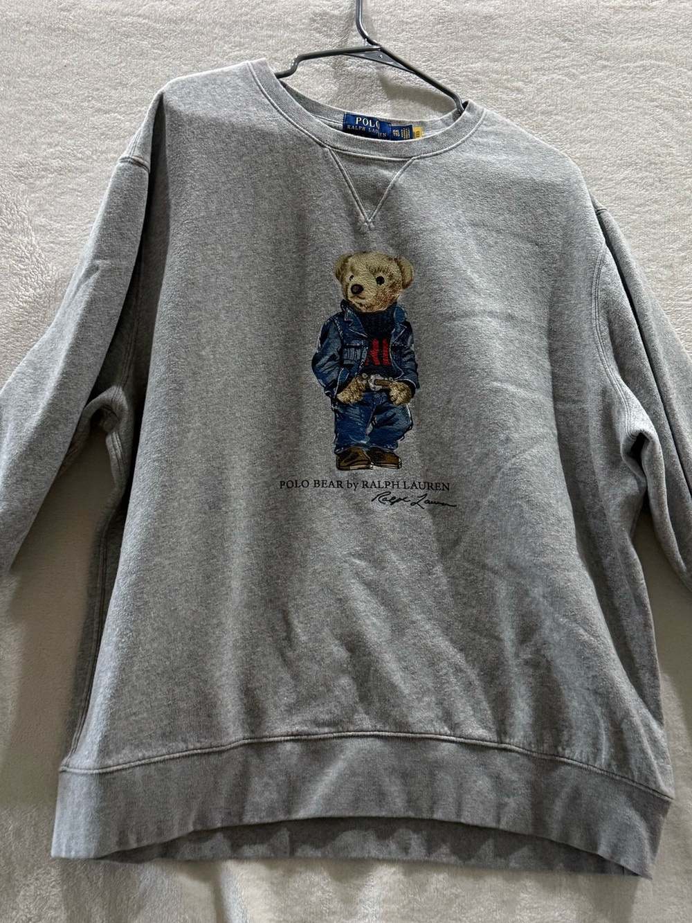 Polo by Ralph Lauren Gray Bear Graphic Crewneck Sweatshirt - Men
